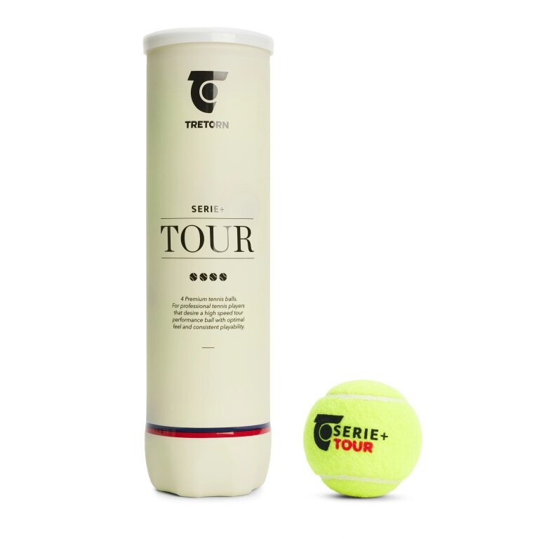 Tretorn Tennis Balls Serie+ Plus Tour (soft rubber core) 4-pack
