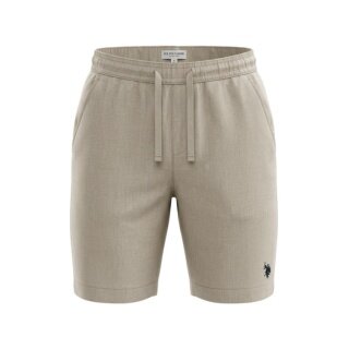 U.S. Polo Assn. Leisure Trousers Linen Shorts (Material Mix) Short Beige Men