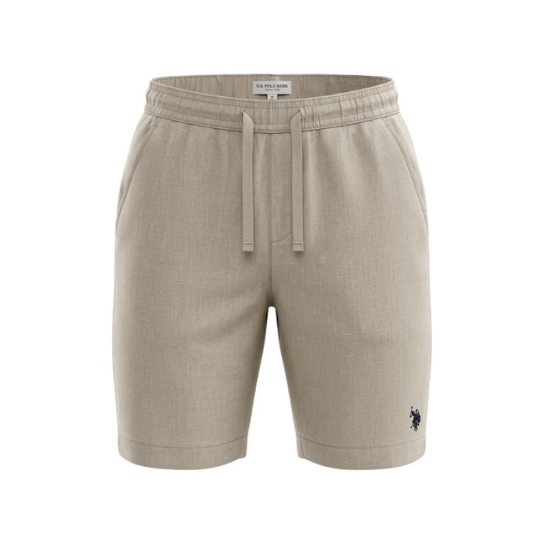 U.S. Polo Assn. Leisure Trousers Linen Shorts (Material Mix) Short Beige Men