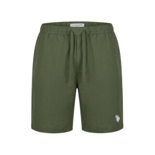 U.S. Polo Assn. Leisure Trousers Linen Shorts (Material Mix) Short Olive Green Men
