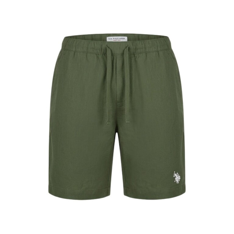U.S. Polo Assn. Leisure Trousers Linen Shorts (Material Mix) Short Olive Green Men
