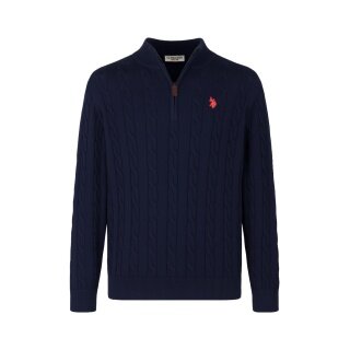 U.S. Polo Assn. Pullover Half Zip US16860 (100% Cotton) navy blue men's