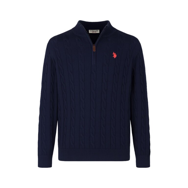U.S. Polo Assn. Pullover Half Zip US16860 (100% Cotton) navy blue men's