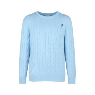 U.S. Polo Assn. Jumper R-Neck US16869 (100% Cotton) light blue Men's
