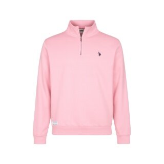U.S. Polo Assn. Pullover Sweat Half Zip US16953 (100% Cotton) light pink Men's