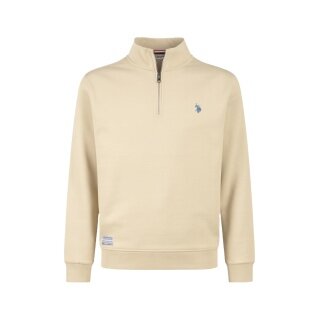 U.S. Polo Assn. Pullover Sweat Half Zip US16953 (100% Cotton) beige Men's