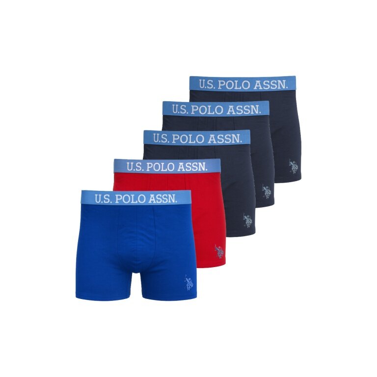 U.S. Polo Assn. Underwear Boxer Shorts US16133 (Cotton) navy blue/red/blue Men's - 5 pieces
