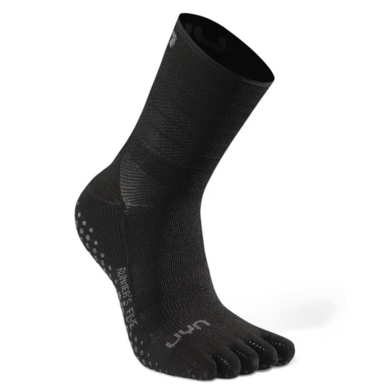 UYN Running Sock Runner's Five Grip (Cool-Air-Flow) black - 1 pair