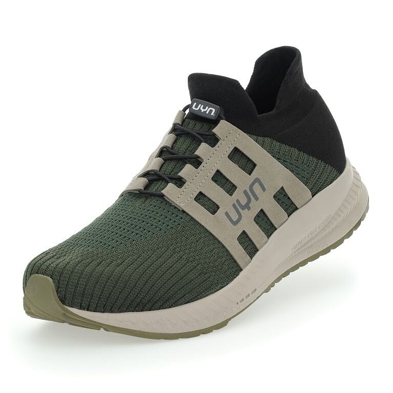 UYN Sneaker Running Shoes Nature Tune Vibram (Merino wool, seamless, water-repellent) olive green/black Men