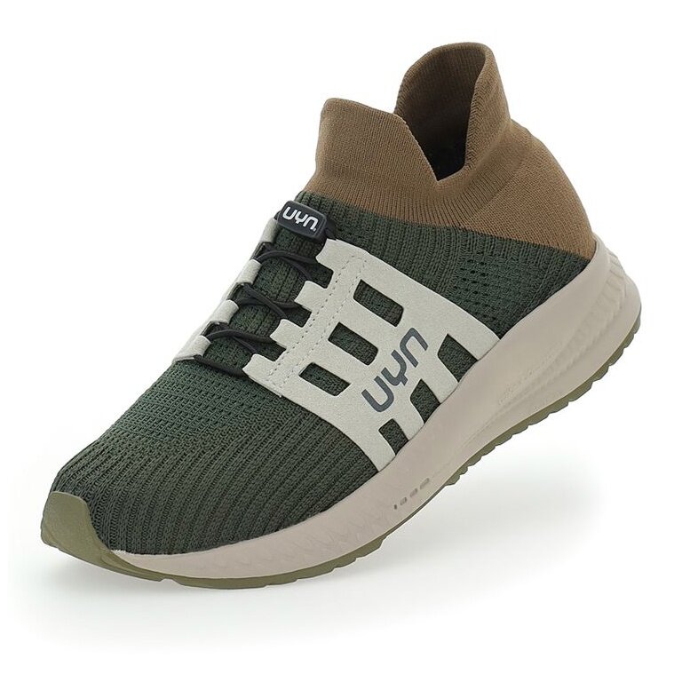 UYN Sneaker Running Shoes Nature Tune Vibram (Merino wool, seamless, water-repellent) olive green/brown Men