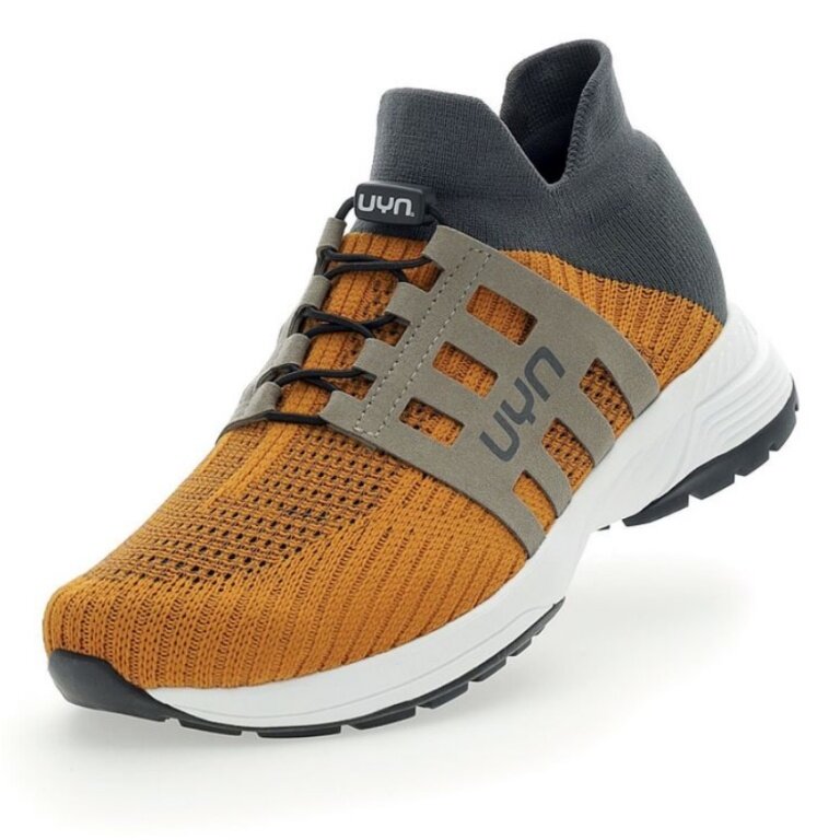 UYN Sneaker Running Shoes Nature Tune (Merino wool, flexible, seamless) mustard yellow/grey Men