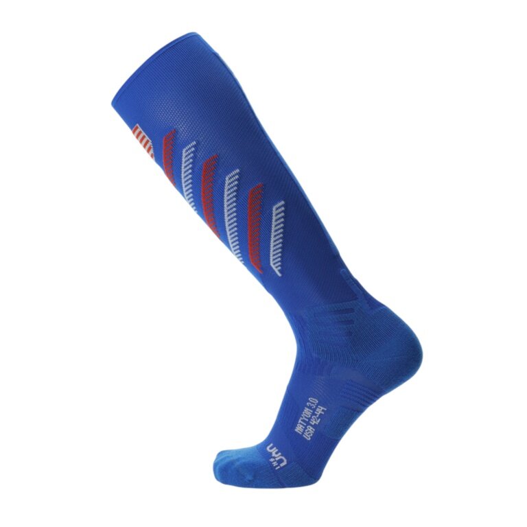 UYN Ski Sock Natyon 3.0 USA (Knee Socks) blue/red/white - 1 Pair