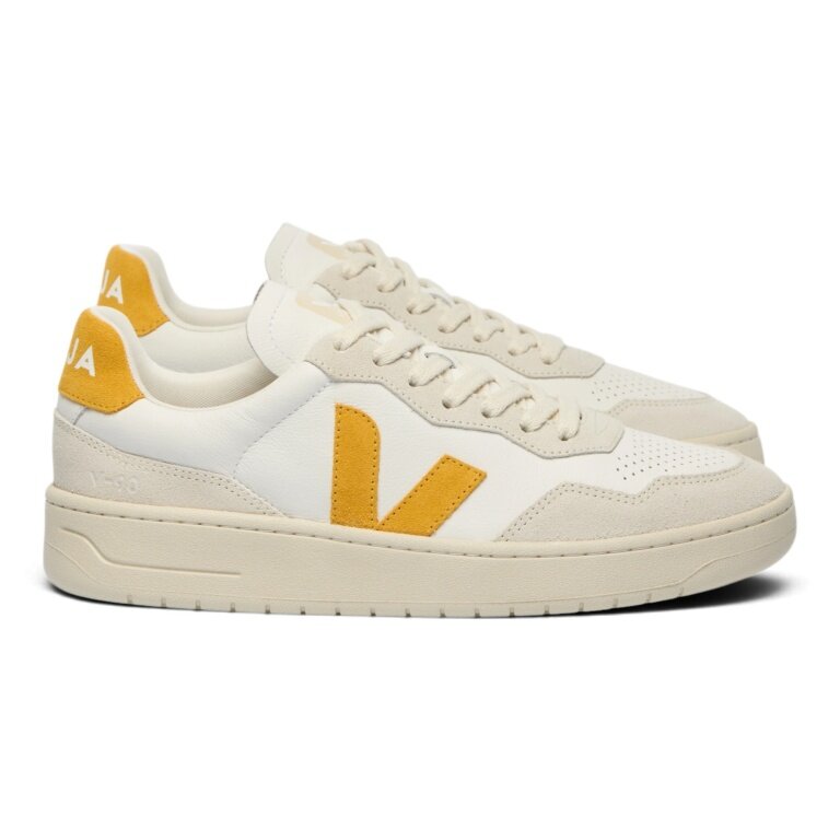 Veja V-90 Sneakers (Leather) white/yellow