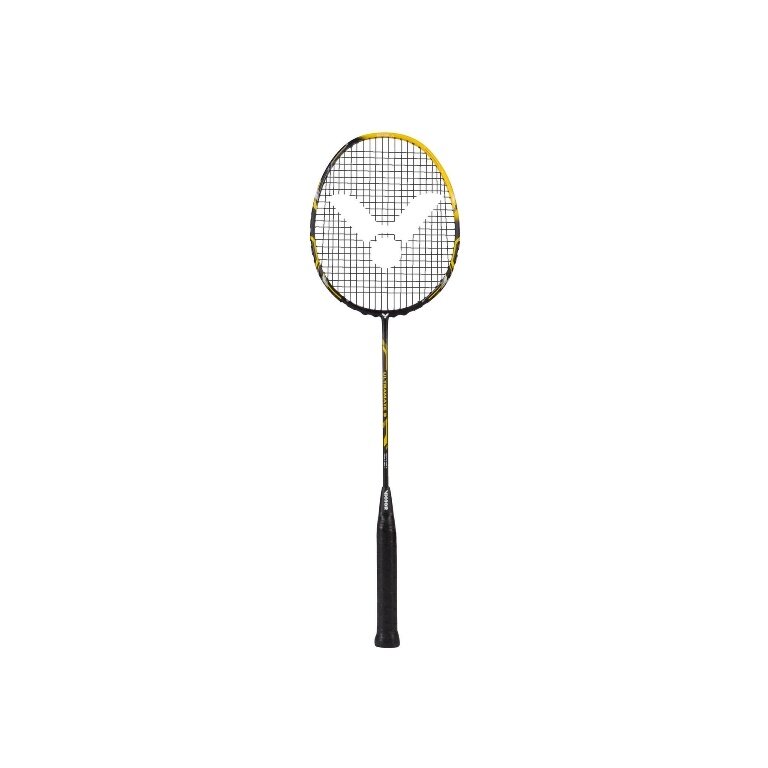 Victor Badminton racket Ultramate 9 (handle-heavy, stiff) black/yellow - strung -