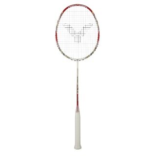 Victor Badminton Racket DX-Light Fighter 50D (balanced/stiff) white/red/gold - strung -