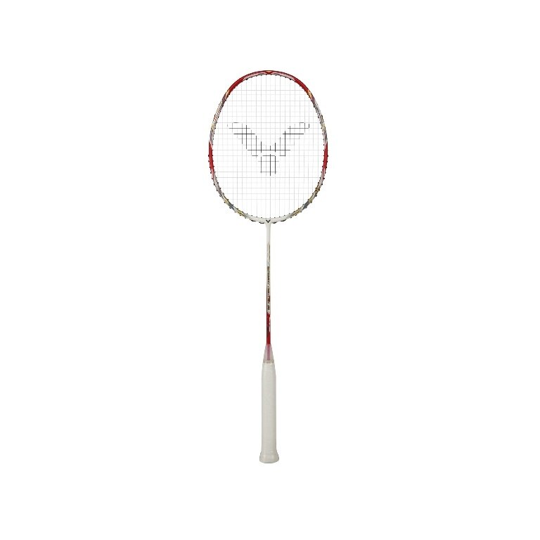 Victor Badminton Racket DX-Light Fighter 50D (balanced/stiff) white/red/gold - strung -