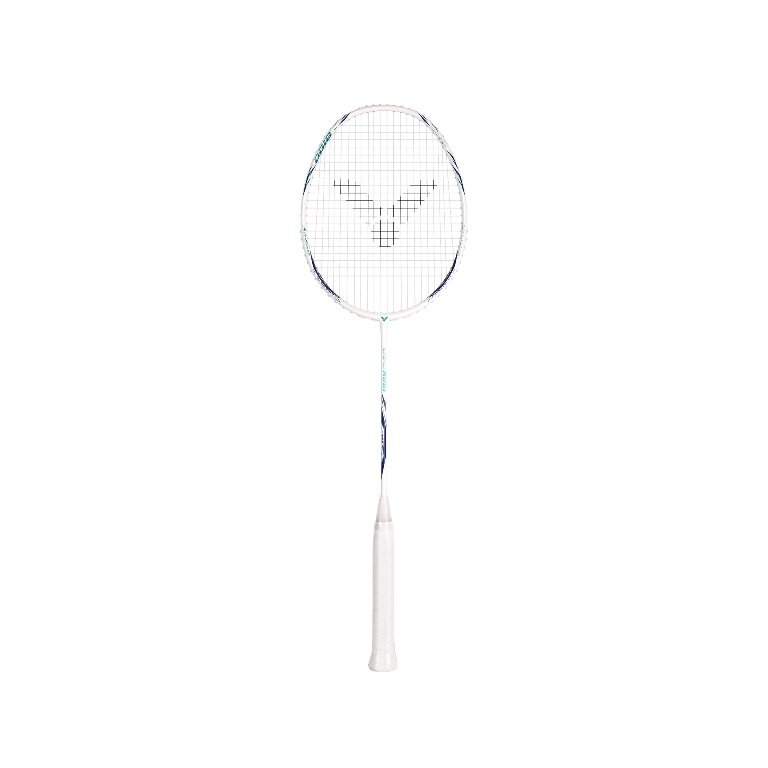 Victor Auraspeed 8100 A Badminton Racket (balanced/flexible) white/blue - strung -
