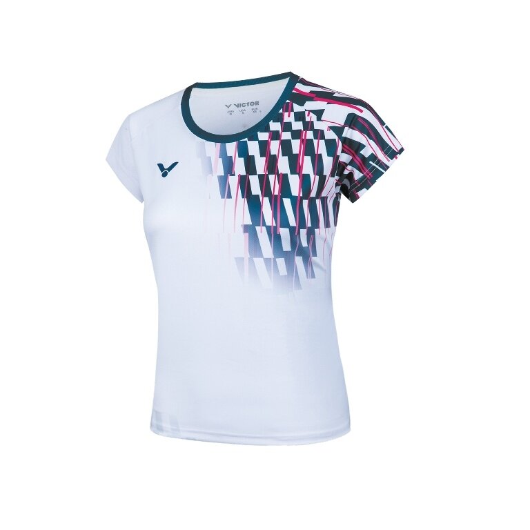 Victor Sport Shirt T-51001TD A (100% Polyester) white/blue ladies