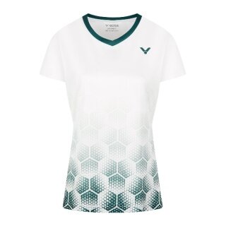 Victor Sport Shirt T-54103 A (100% Polyester) white/green ladies
