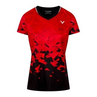 Victor Sport Shirt T-54101 D (100% Polyester) red/black Ladies