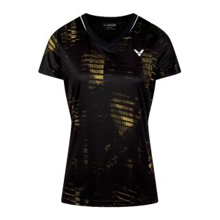 Victor Sport Shirt T-54102 C (100% Polyester) black/yellow ladies