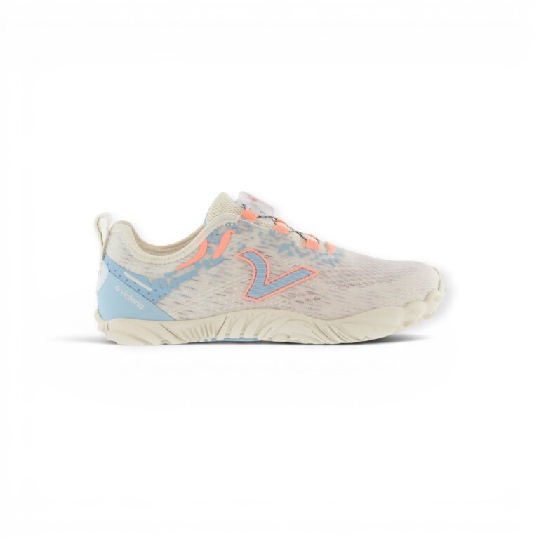 Victoria Barefoot Shoes Terratech Mesh (BOA Lacing System, Wide Fit, Flexible Sole) Beige/Blue Ladies