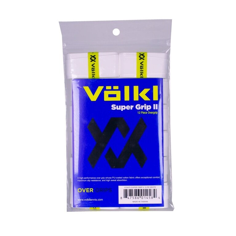 Völkl Overgrip Super Grip II (thin, grip) white 12-pack clip bag