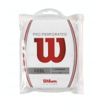 Wilson Overgrip Pro Perforated 0.55mm white 12-pack clip bag