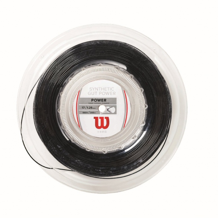 Wilson Tennis String Synthetic Gut Power 1.30 (Allround+Power) black 200m roll