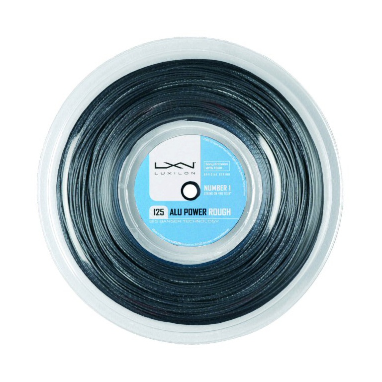 Luxilon Tennis String Alu Power Rough (Durability+Spin) silver 220m roll