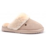 Warmbat slippers Flurry suede with merino sheepskin light brown ladies
