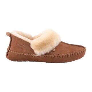 Warmbat Slippers Barrine Suede (Suede, Merino Wool) cognac brown Ladies