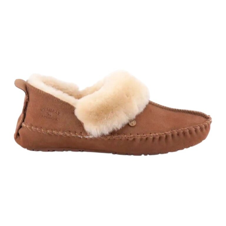 Warmbat Slippers Barrine Suede (Suede, Merino Wool) cognac brown Ladies