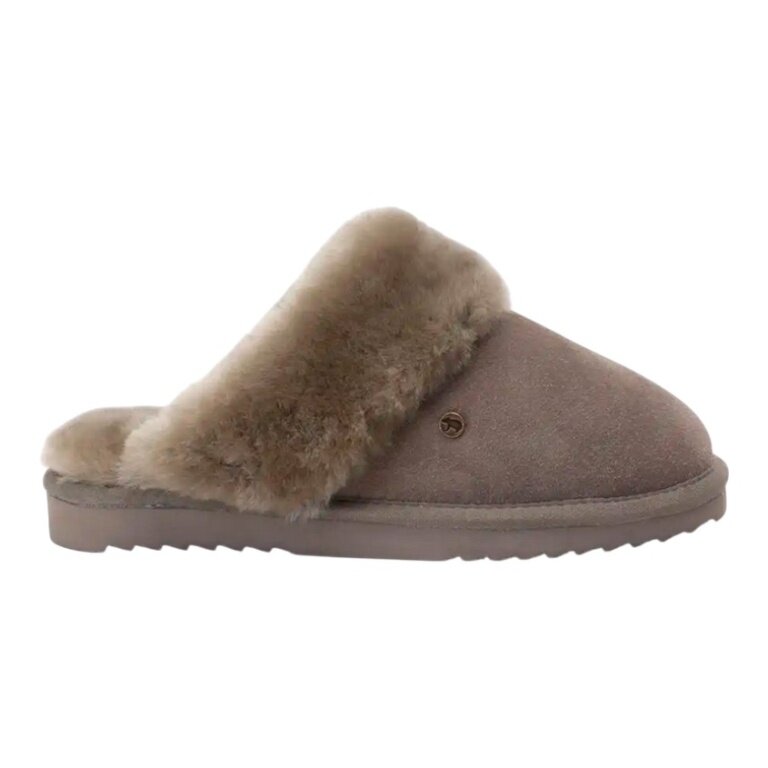 Warmbat Slippers Flurry Suede with Merino Sheepskin moss/light brown Ladies