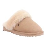 Warmbat slippers Flurry suede with merino sheepskin light brown ladies