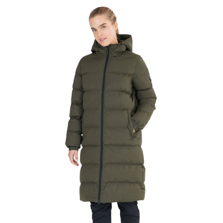 Whistler Winter Quilted Coat Abella Long Padded (Hood, warm, breathable) dark brown ladies
