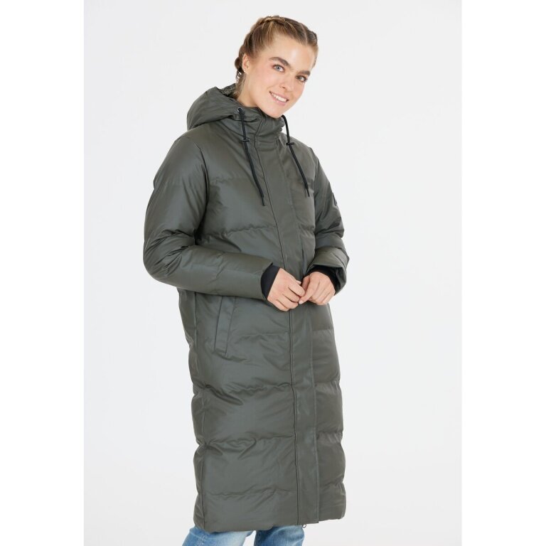 Weather Report Winter Down Coat Audrey Long Puffer Jacket W-Pro 5000 (waterproof, windproof) dark grey ladies