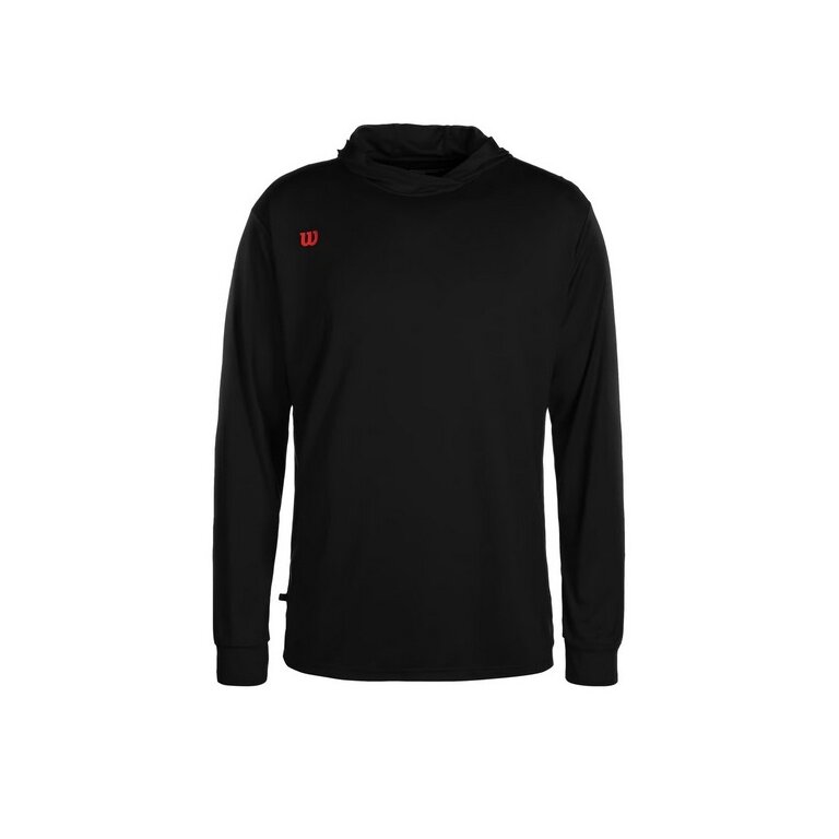 Wilson Sports Long Sleeve Shirt Fundamentals Hooded with Hood Black Men's
