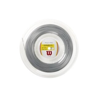 Wilson Tennis String Poly Pro (Durability + Power) Silver 200 Metre Reel