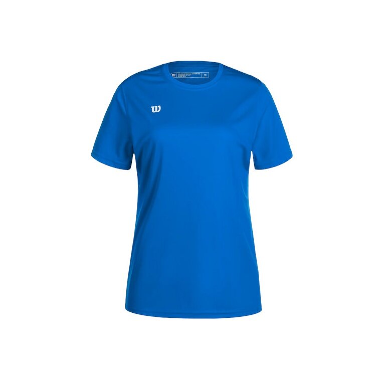 Wilson Sports Shirt Fundamentals Shooting (100% Polyester) Short Sleeve Blue Ladies