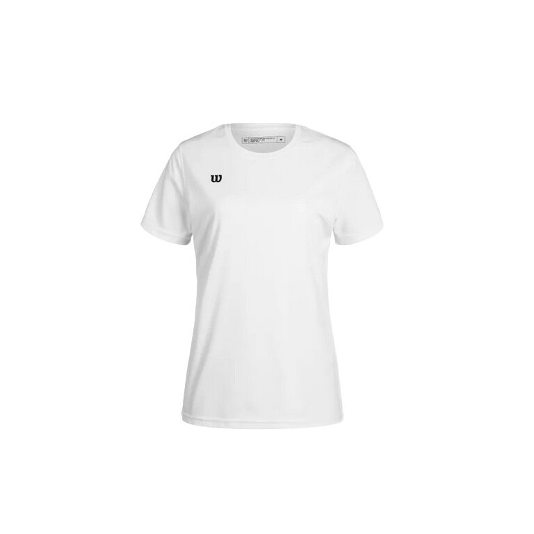 Wilson Sports Shirt Fundamentals Shooting (100% Polyester) Short Sleeve White Ladies