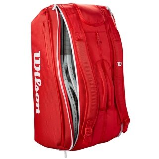 Wilson Tennis Racket Bag Super Tour 2025 (Racket Bag, 3 Main Compartments) Red 15 Racket