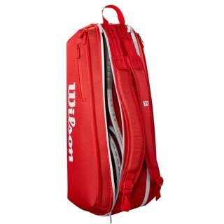 Wilson Tennis Racket Bag Super Tour 2025 (Racket Bag, 2 Main Compartments) Red 6-Pack