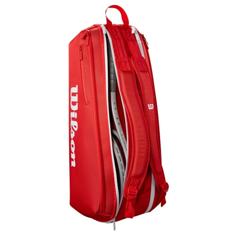 Wilson Tennis Racket Bag Super Tour 2025 (Racket Bag, 2 Main Compartments) Red 6-Pack