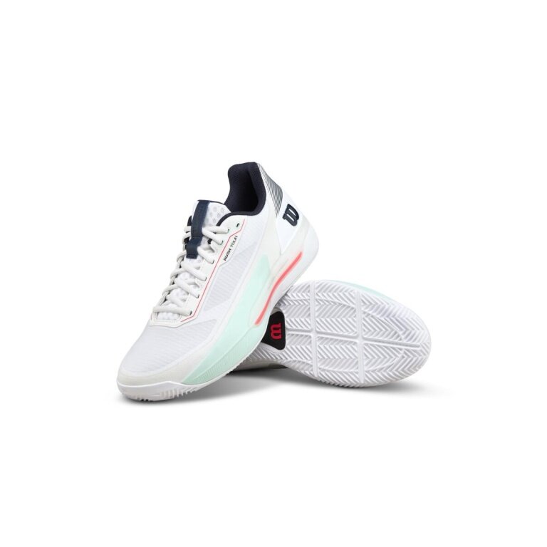 Wilson Tennis Shoes Rush Tour 5.0 Clay/Sand Court White/Mint/Coral Men's