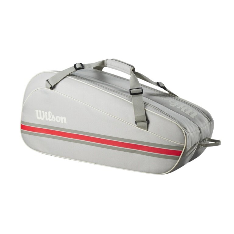 Wilson Tennis Racket Bag Team (Racket Bag, 2 Main Compartments) 2025 Grey 6-Pack