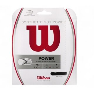 Wilson Tennis String Synthetic Gut Power 1.30 (Allround+Power) black 12m set