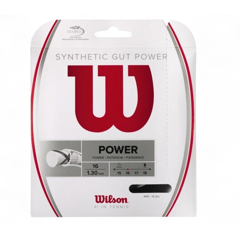 Wilson Tennis String Synthetic Gut Power 1.30 (Allround+Power) black 12m set