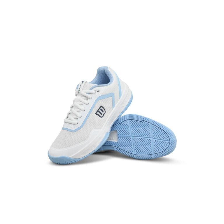 Wilson Courtglide Allcourt Tennis Shoes (Stability) White/Blue Ladies