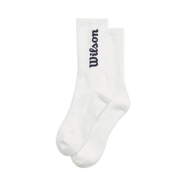 Wilson Tennis Sock Crew Logo White Men's - 1 Pair